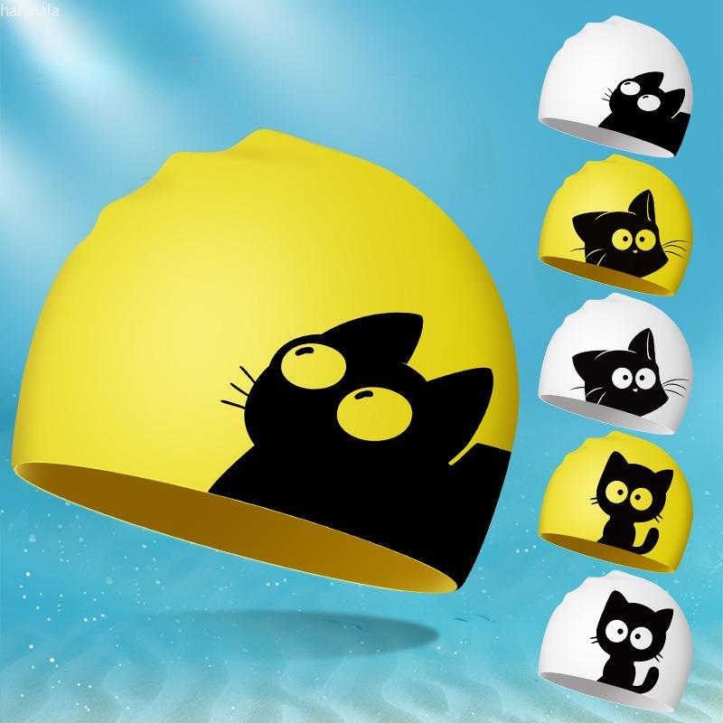 Kids Swimming Caps Cartoon Swimming Cap for Boys and Girls Adult Bear Printed Swim Caps for Women Swim Cap Swimming Accessories
