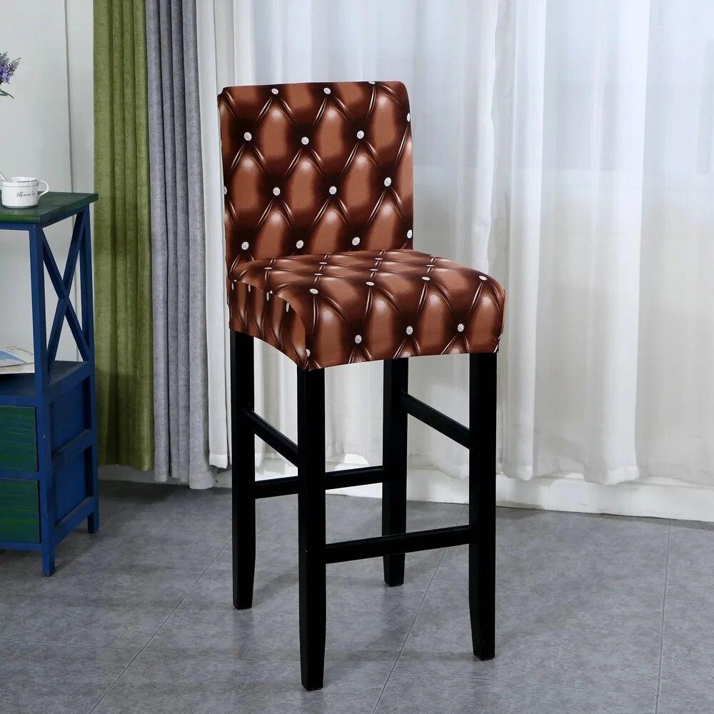 Elastic Bar Stool Chair Cover Home Dining Room Bar Seat Cover Geometric Style Restaurant Hotel Decor Washable Easy Cover