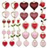 Mixed Drip Oil Heart-Shaped Pendant Charms - Handmade Necklace & Bracelet Accessories, Minimalist Style