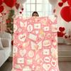 Valentine's Day Couple Flannel Blankets - Soft and Warm, Perfect for Sofas, Beds, Chairs, Camping, and As a Festive Gift for Boy