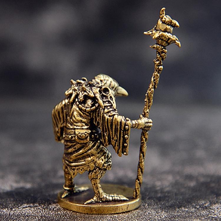 Enchanting Brass Wizard Figurine Artistic Centerpiece For Bookshelves Mantels Or Festival