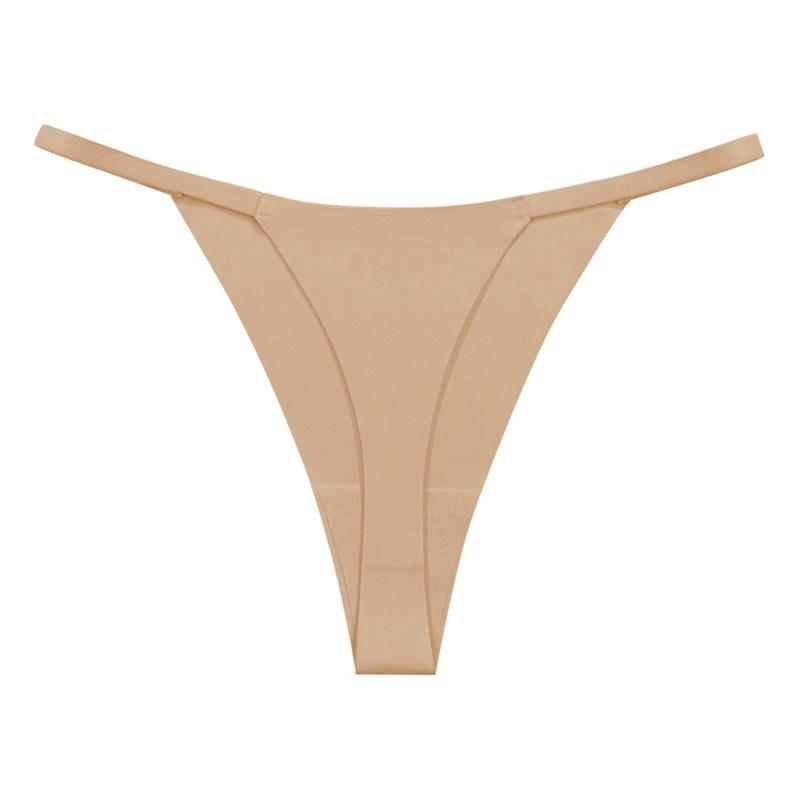 Women Solid Color Thong T-shaped Thin Strap Underpants