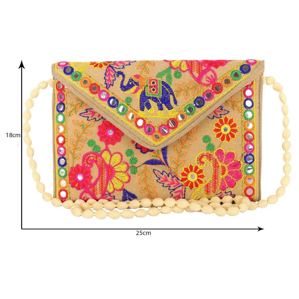 Psaníčka Ruční výšivka Zrcadlová práce Stylové tašky přes rameno pro ženy Crossbody tašky pro dámy a dívky - 22X16 Cm