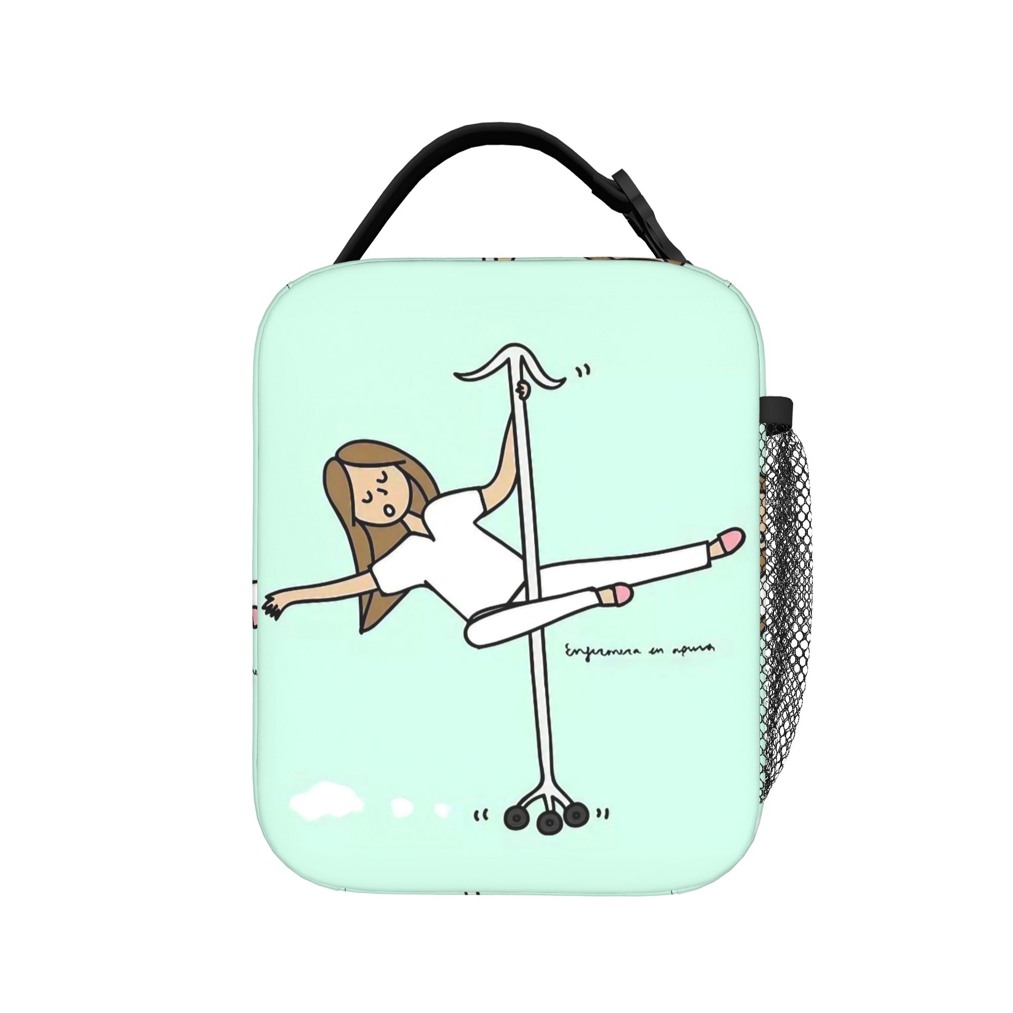 Enfermera En Apuros Doctor Nurse Green Lunch Bag Lunch Box Men Outdoor Picnic Graphic Design Cooler Bag Oxford Tote Food Bags One Size