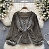 Floral Embroidery Spring Loose Blouse Elegant Bohemian Design Long Sleeve Ladies Fashion  Summer Casual Shirt