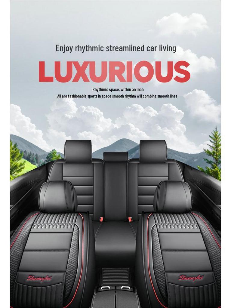 Universal Full Leather 5-Seat Car Seat Cover with Full Surround, Suitable for All Seasons