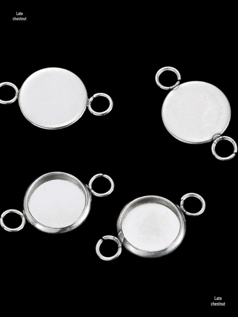 Stainless Steel Multi-Size Double Hanging Round Base Pendant Necklace Holder