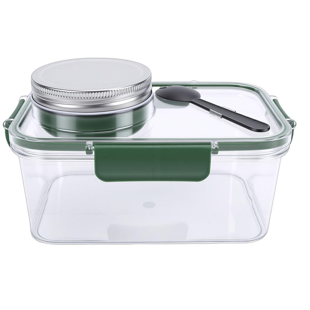Salad Container with Dressing Compartment ABS Reusable Leakproof Portable Salad Lunch Box Food Storage Container for School  