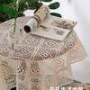 Round Tablecloth Imitation Crochet Forest Style Hollow Lace Coffee Table Cover with High Aesthetic Value Photo Background