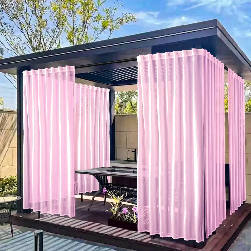 1PC Waterproof Outdoor Curtains Lightweight Semi-Transparent Partition Curtain Perfect for Living Room Porch and Pergola Decor