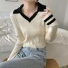 Autumn and Winter Slim Fit Collar Temperament Commuting Versatile Base Knit Sweater Women's Top Slim Fit and Slimming Effect