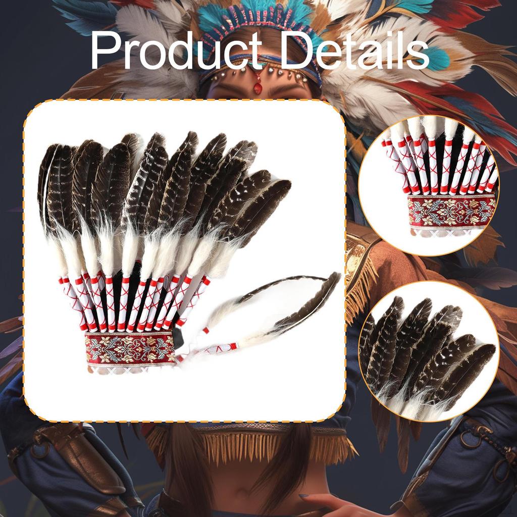 Indian Headpiece Creative Feather Headdress for Stage Show Dance Halloween
