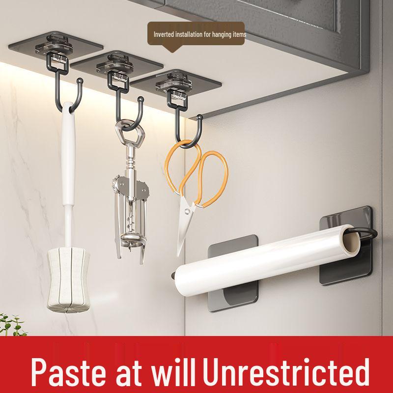 Strong Adhesive Brushed Black Hook, No-Drill, No-Trace for Bathroom & Kitchen