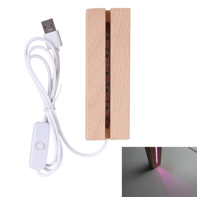 LED Wood Display Base 8 Colors Rectangle Display Pedestal Lights Display Base Wooden Lighted Base Stand for Resin Art