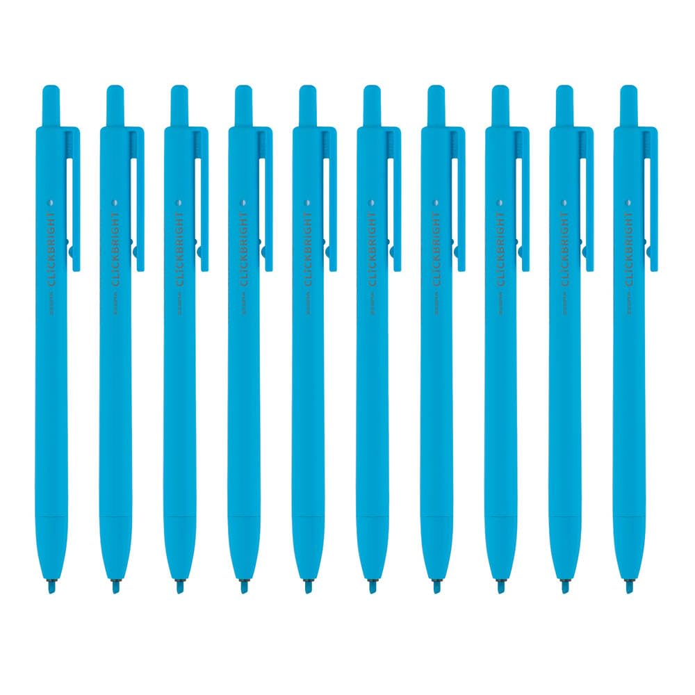 Zebra Click Bright Highlighter Light Pens, Blue, 10-Pack, B-WKS30-LB