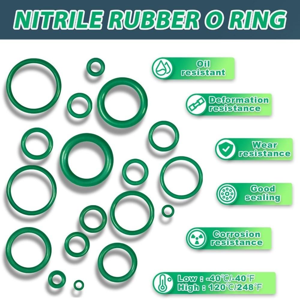225PCS/27PCS Assorted Sealing Rings Rubber O-Ring Set Automotive Air Conditioning