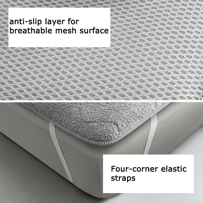 WTEMPO Foldable High Quality Soft Mattress Double-sided Four Seasons Available Thick Bedroom Bed Sheet Tatami Pad School Dormitory Bed Mattress Pad