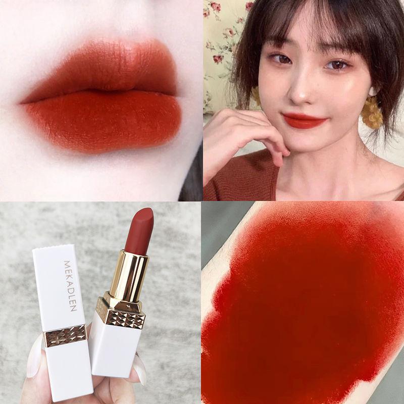 McCarthy Lun Orange Series Waterproof Matte Lipstick - Warm Orange for Summer, Whitening, Student-Friendly, Niche Brand.