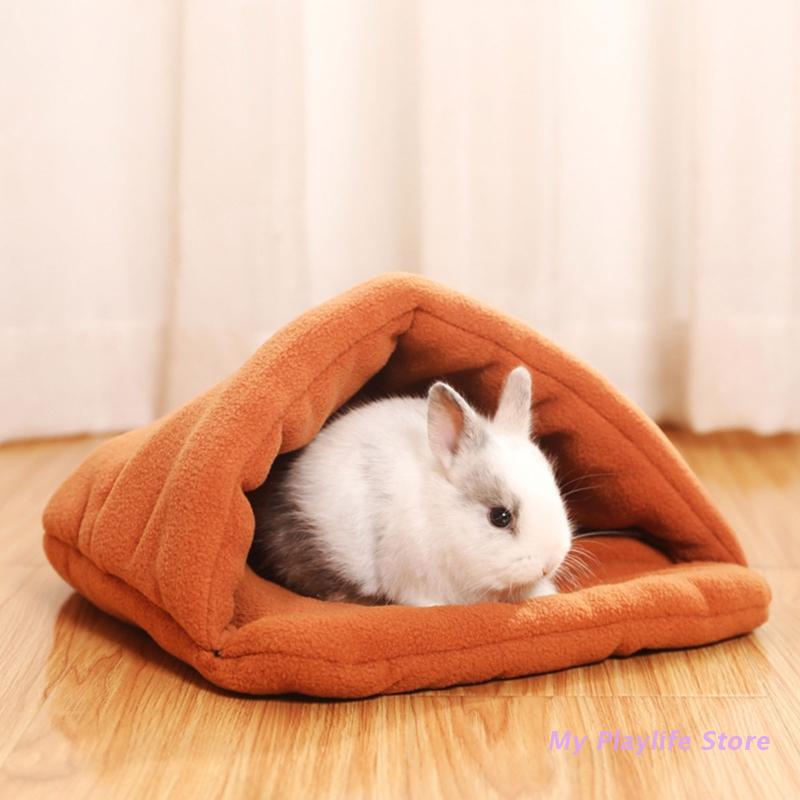 Hamster Warm Bed Cute Small Pet Winter Plush Hide House for Squirrel Hedgehog Chinchilla Rabbit Bunny