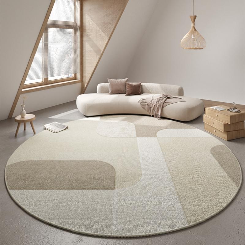 Wabi-sabi Style Carpets for Living Room Minimalist Anti-slip Mat Large Area Bedroom Decor Round Carpet Washable Soft Bedside Rug