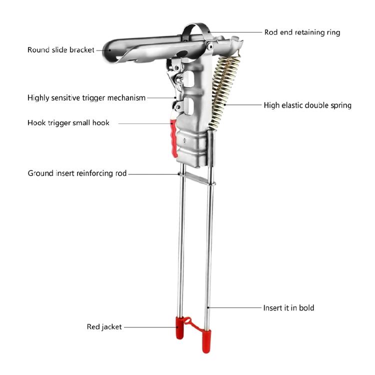 Automatic Spring Fishing Rod Holder Fishing Rod Ground Holder Base High Sensitivity Spring Load Fishing Rod Holder