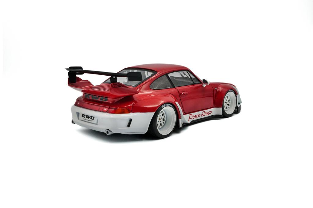 Solido Porsche Diecast Car 1/18 Scale 911 (993) RWB Rauh-Welt Porco Rosso 2020 (Red) [Parallel Import]