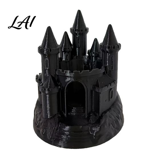 Gothic Style Table Centerpiece 3D Printed Medieval Castle Candle Holder Dark Decorative Holder for Fireplace Candlestick Fantasy Ornament Halloween