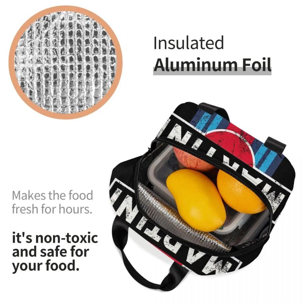 Martinis Race Sportscar Motor Racing Insulated Lunch Bag for Women Kids Portable Food Boxes Thermal Lunch Box Tote
