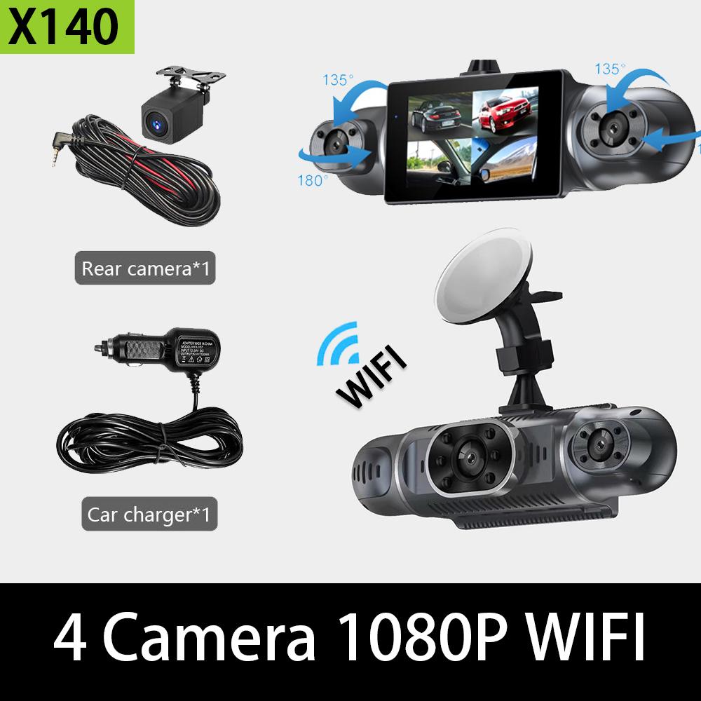 

Автомобильный видеорегистратор с 4 объективами 1080P для автомобилей GPS WIFI APP Видеорегистратор 360° Видеорегистратор Камера заднего вида Парковочный монитор Черный ящик Автомобильные аксессуары NONE