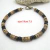 Mens Beaded Black Onyx And Green Plated Hematite Spacers With Wooden Beads 6mm Matte Mat Black Bracelet