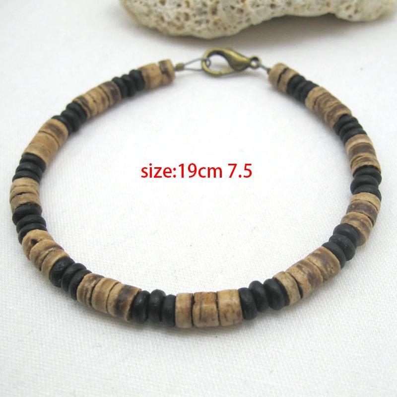 Mens Beaded Black Onyx And Green Plated Hematite Spacers With Wooden Beads 6mm Matte Mat Black Bracelet