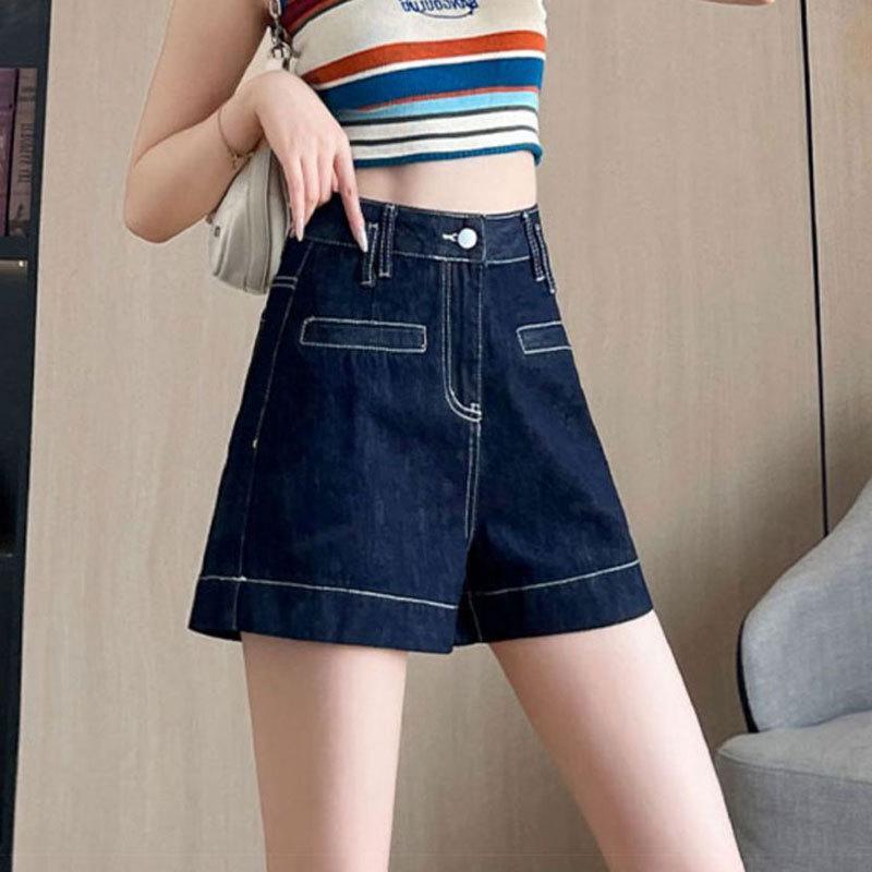 

Plus Size High-Waisted Denim Blue Loose Shorts for Women 3XL джинсовый синий