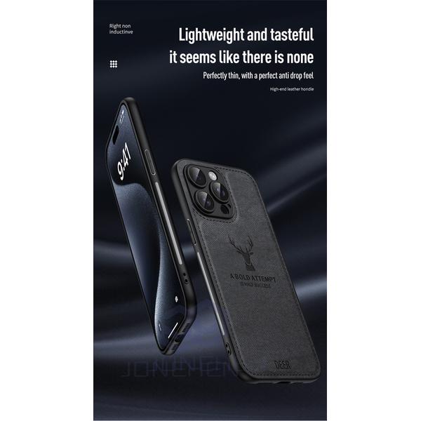 Soft Deer Head Shockproof Silicone Bumper Case For iPhone 15 14 13 12 11 Pro Max 7 8 6 S Plus SE Leather TPU Back Cover