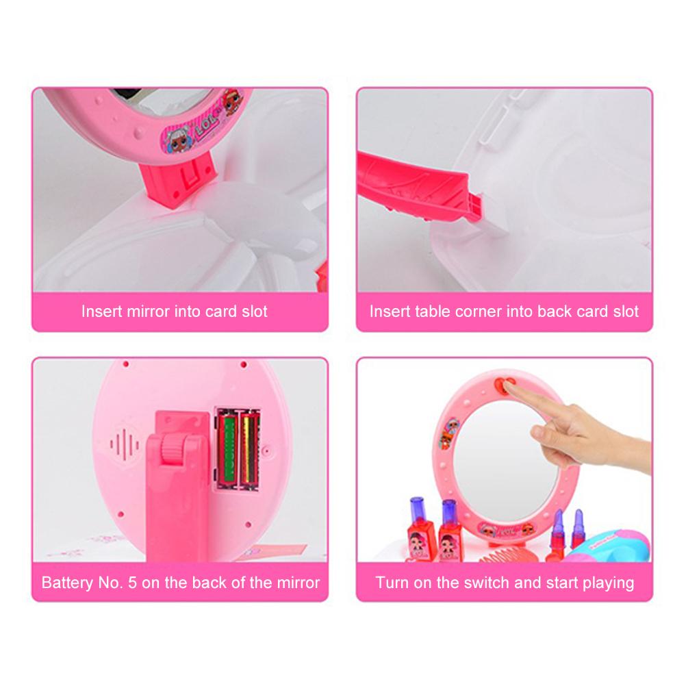 Random Color Children Pretend Play Dressing Table Toy Pretend Kit Girl Pretend Play Cosmetics Playset For Children