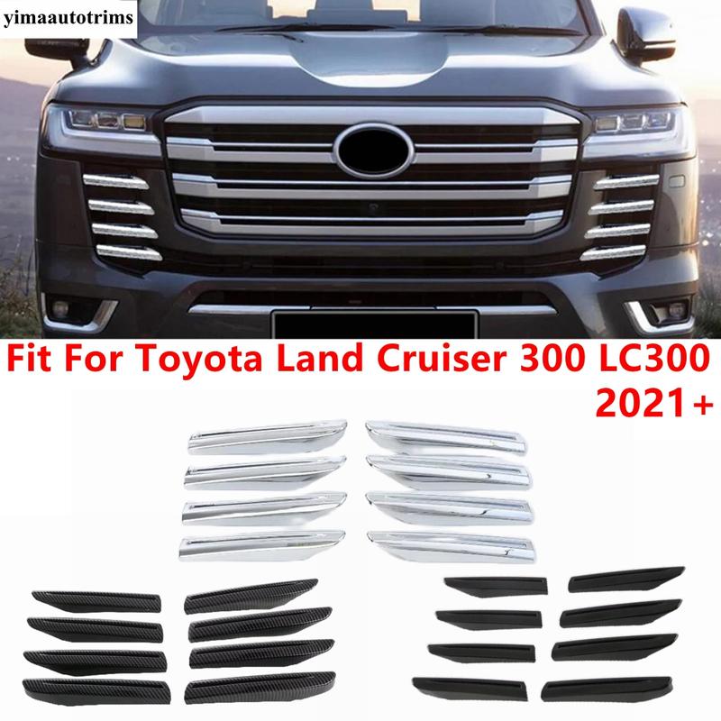 Auto Front Stoßstange Mitte Netz Gitter Streifen Dekoration Sequ Abdeckung Zierleiste Zubehör für Toyota Land Cruiser 300 LC300 - 2025