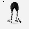 Autumn and Winter Women's Big Head Circumference Bag Hat Shows a Small Face, Thickened Ear Protection Warm Hat, Hand-woven Fringed Knitted Hat