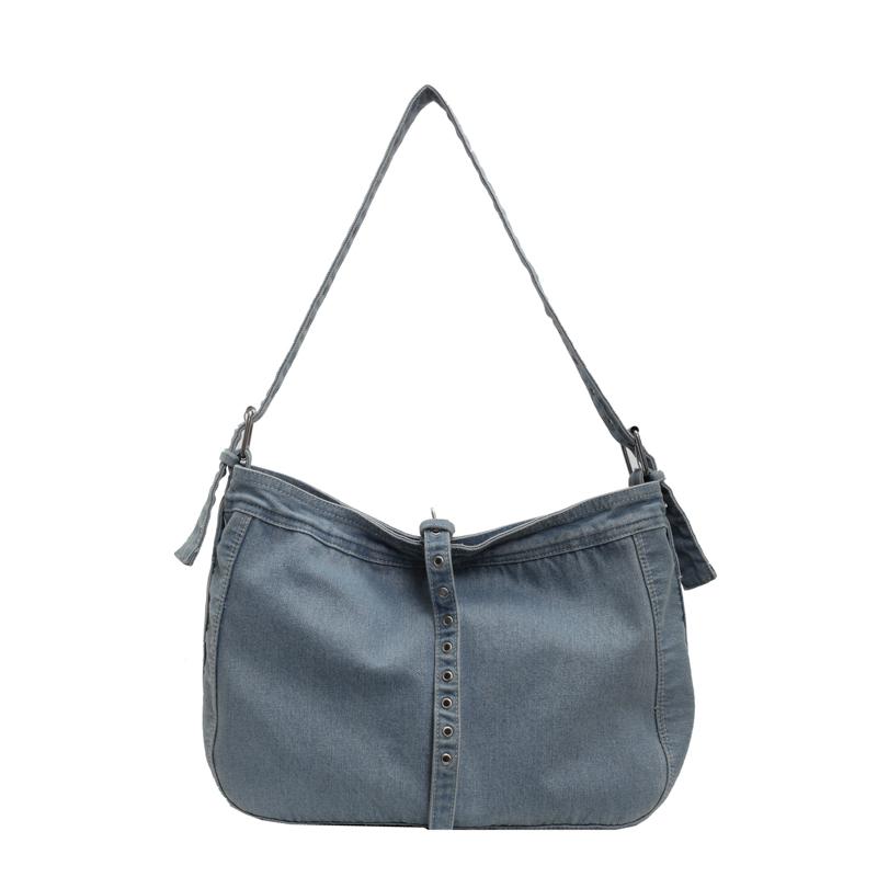 Große Tragetasche Damen Denim Schultertasche Unterarmtasche