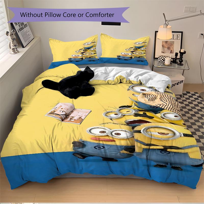3Pcs Despicable Minions Bedding Sets For All Sizes New 3D Printed Bed Cover Comforter Duvet Cover Pillowcase Bedroom Decoration