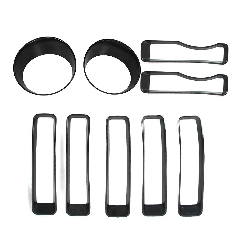 Headlight Cover Front Grille Inserts Trim Fit for Jeep Wrangler JL 20182019