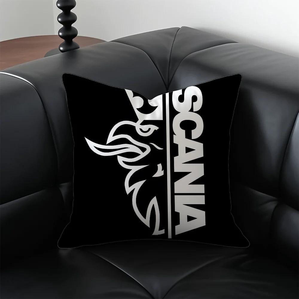S-S-Scanias Pillow Case Anti-dustmite Pillowcase Invisible Zipper Silky Short Plush Sofa Cushion Cover