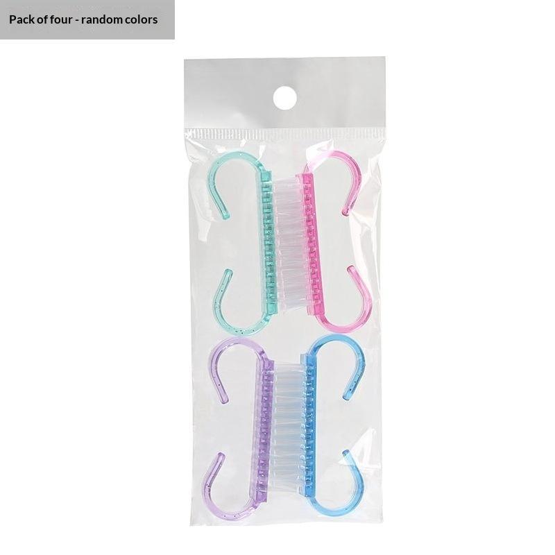 Colorful Soft Nail Cleaning Brushes Dense Bristles Ergonomic Non-Slip Handle for Daily Hand Foot Nail Care