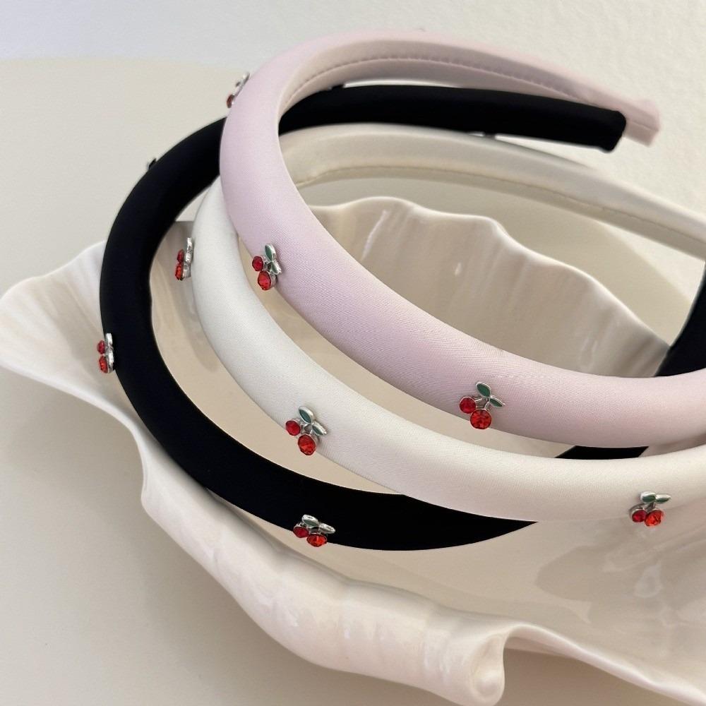 Versatile Cherry Design Headband Fairy Style Rhinestone Headband Fabric Headband for Girls Women