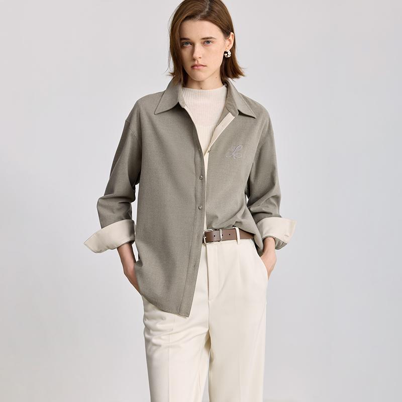 LILY Flannel Collared Shirt Jacket for Women