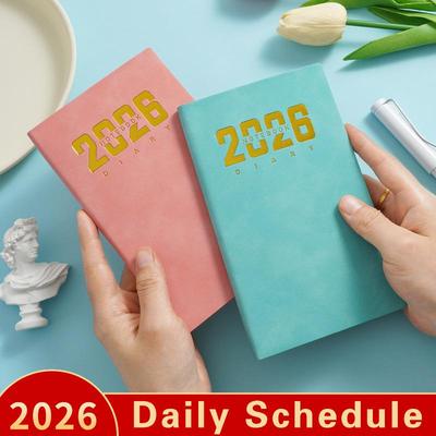 2026 A6 Englisch Tagesplaner: Tragbarer grenzüberschreitender Taschenkalender, 365-Tage-Effizienz-Notizbuch