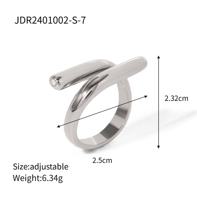 Stainless Steel Exaggerated Opening Ring, High-end Finger Ring, Titanium Steel Hand Accessory