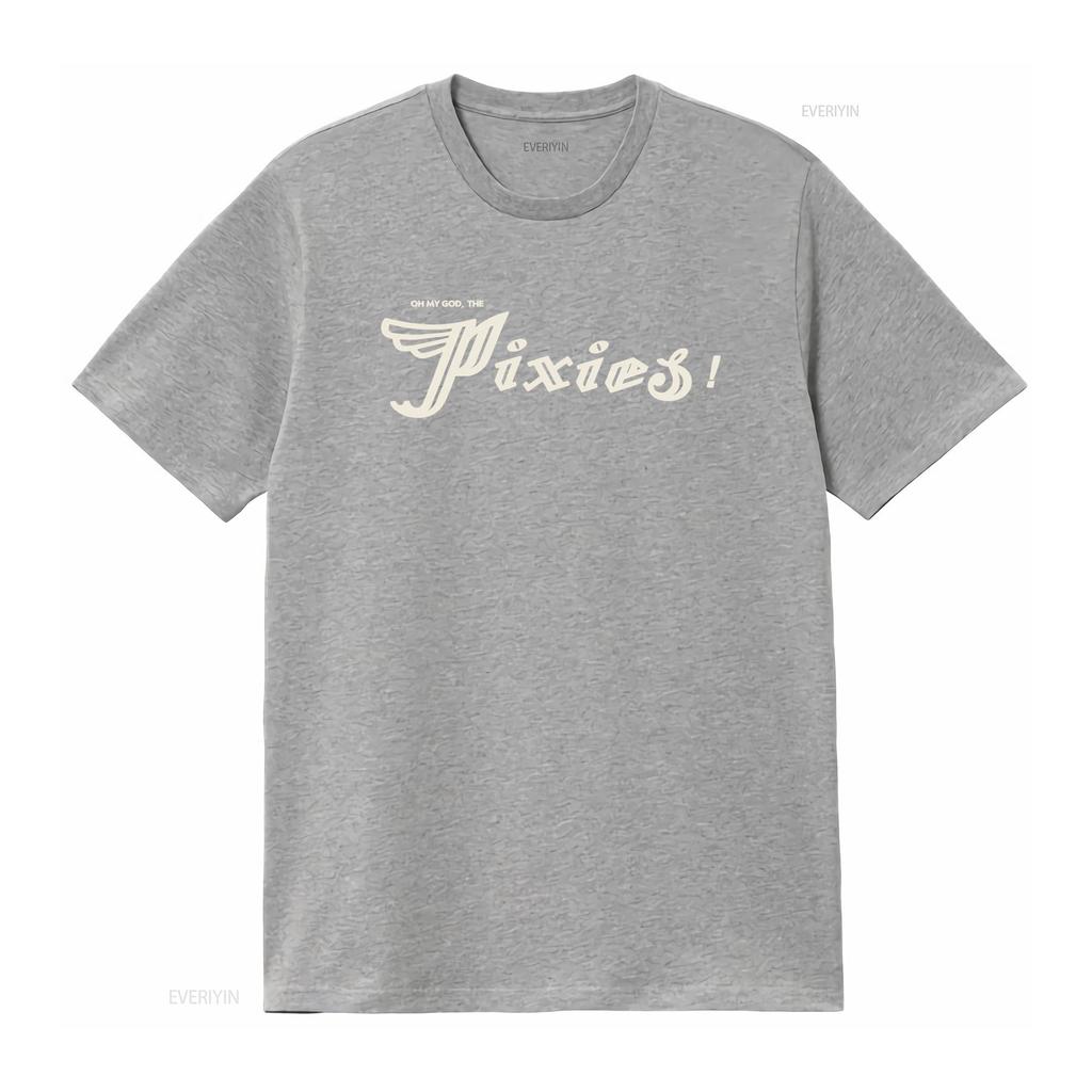Oh My God The Pixies Band Logo Print T Shirt Black Fashionable Rock Music Fan vintage Washed Comfortable Soft fashion Casual