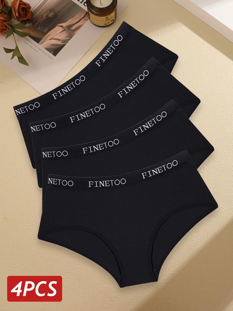 

4 шт./компл. женские хлопковые трусики сексуальные с низкой посадкой эластичные трусы с буквенными бретельками нижнее белье для девочек однотонные спортивные трусики мягкое нижнее белье M&4pcs