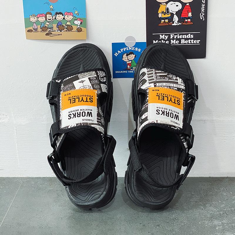 

Новые сандалии, модная уличная повседневная обувь, модные повседневные сандалии, одна обувь, пляжная обувь двойного назначения 39 чёрный
