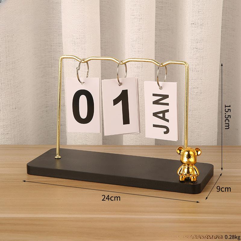 Wooden Page Turning Calendar Household Simple Desktop Decoration Study Desk Calendar Perpetual Calendar Knickknacks