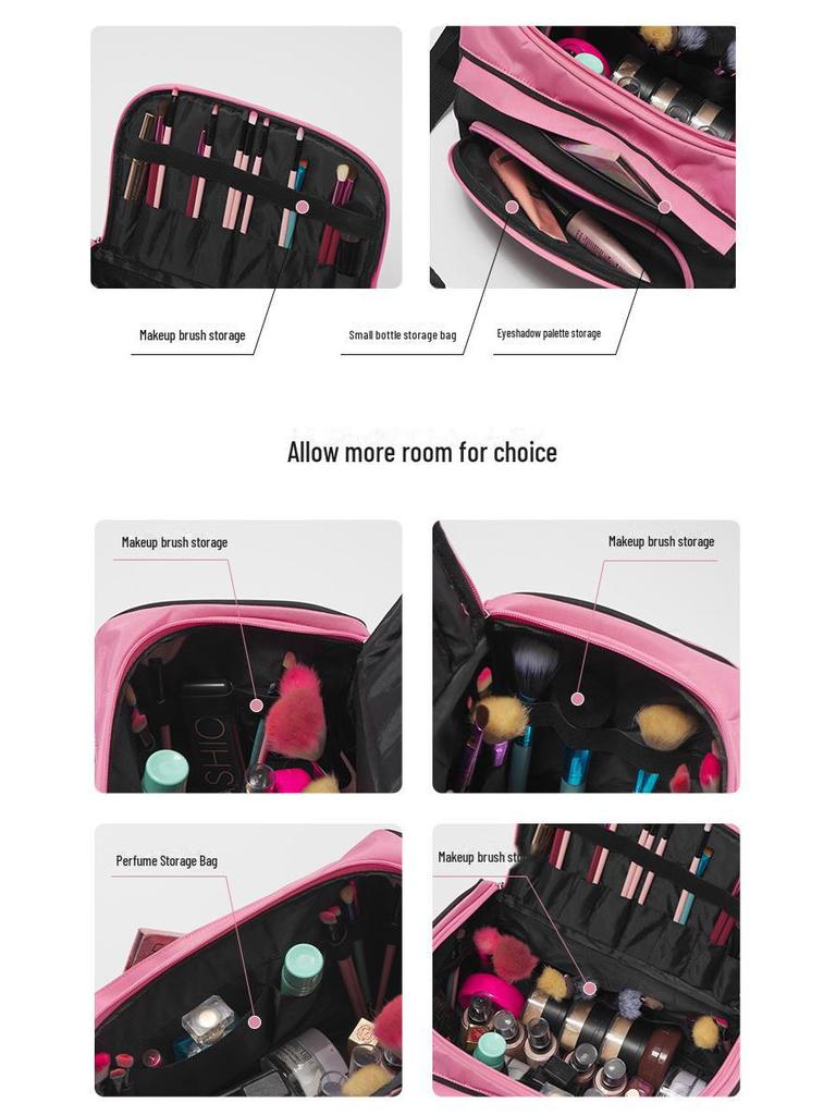Portable Black Beauty Makeup & Scissors Storage Bag for Hairdressers